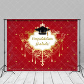 Aperturee - Red Gold Graduation Ceremony Photos Studio Backdrop